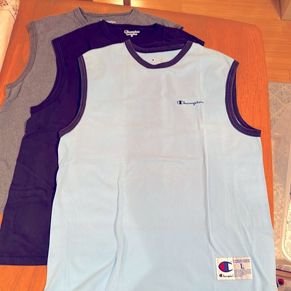 Lot of 4 sleeveless champion reverse weave sleeveless tees